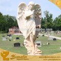 life size outdoor marble angel statue with wings